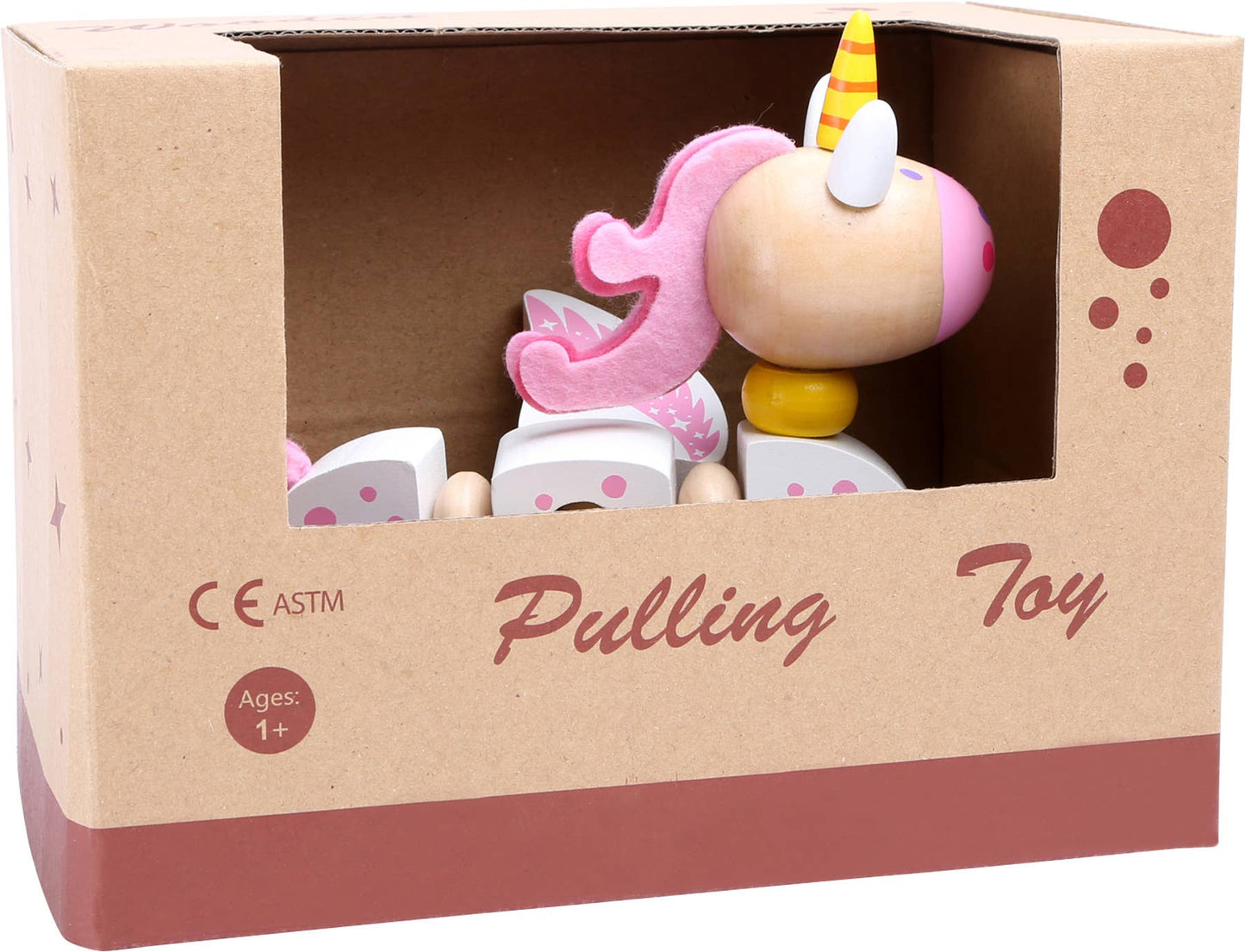 small foot Unicorn Luna Pull-On Toy | Dra och tryck leksak | Trä