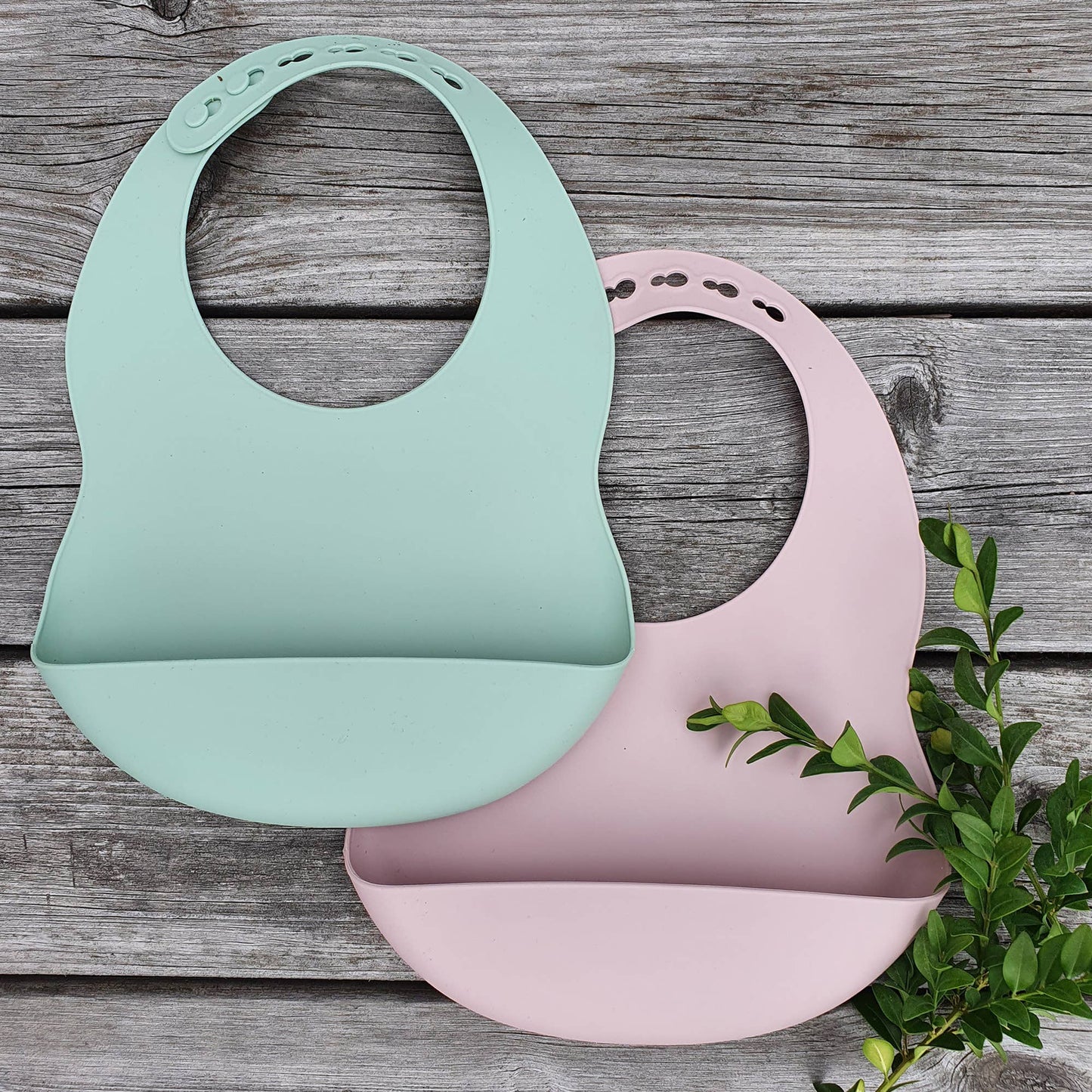 Summerville organic Haklapp Silikon 2-pack Grön-Mauve