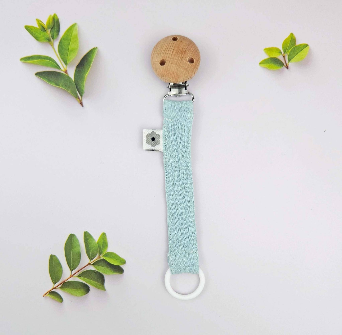 Summerville organic Organisk nappklämma Muslin Isblå