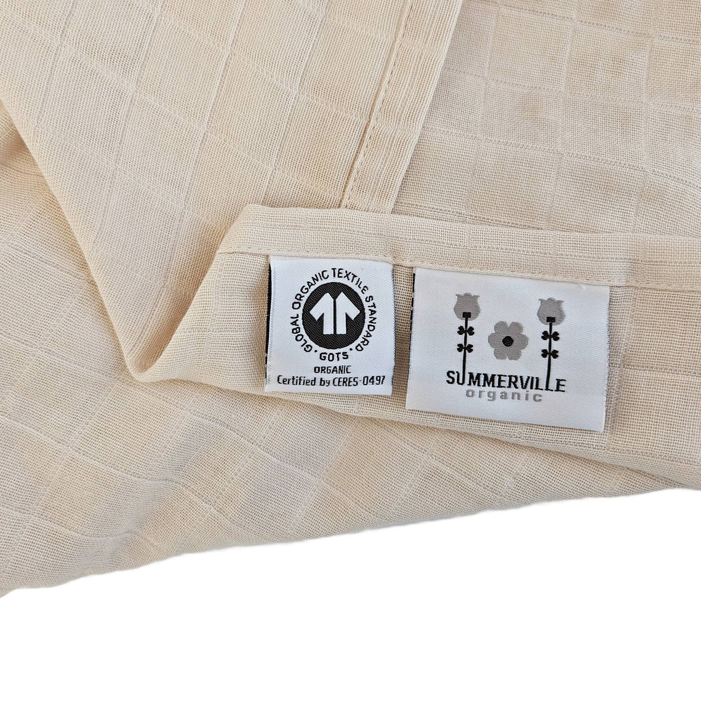 Summerville organic Babyfilt i muslin Sandshell GOTS