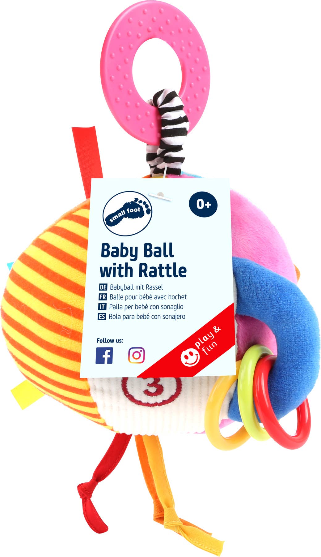 small foot small foot Babyboll med skallra | Fylld leksak |