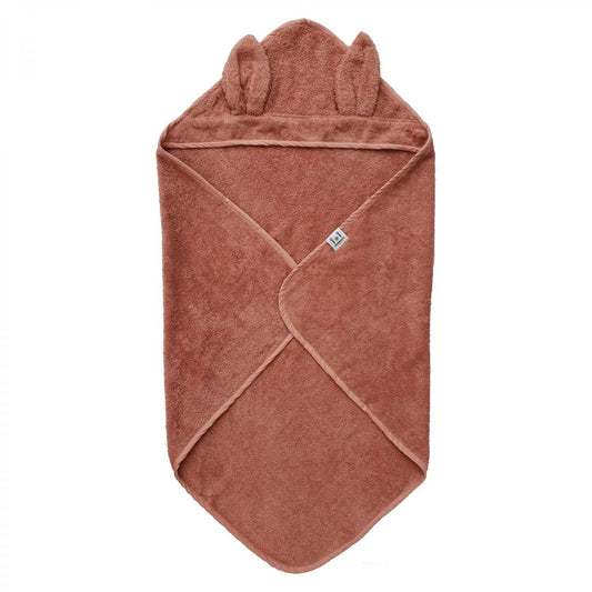 Summerville organic Ekologisk babyhandduk med huva Rabbit Misty Rose
