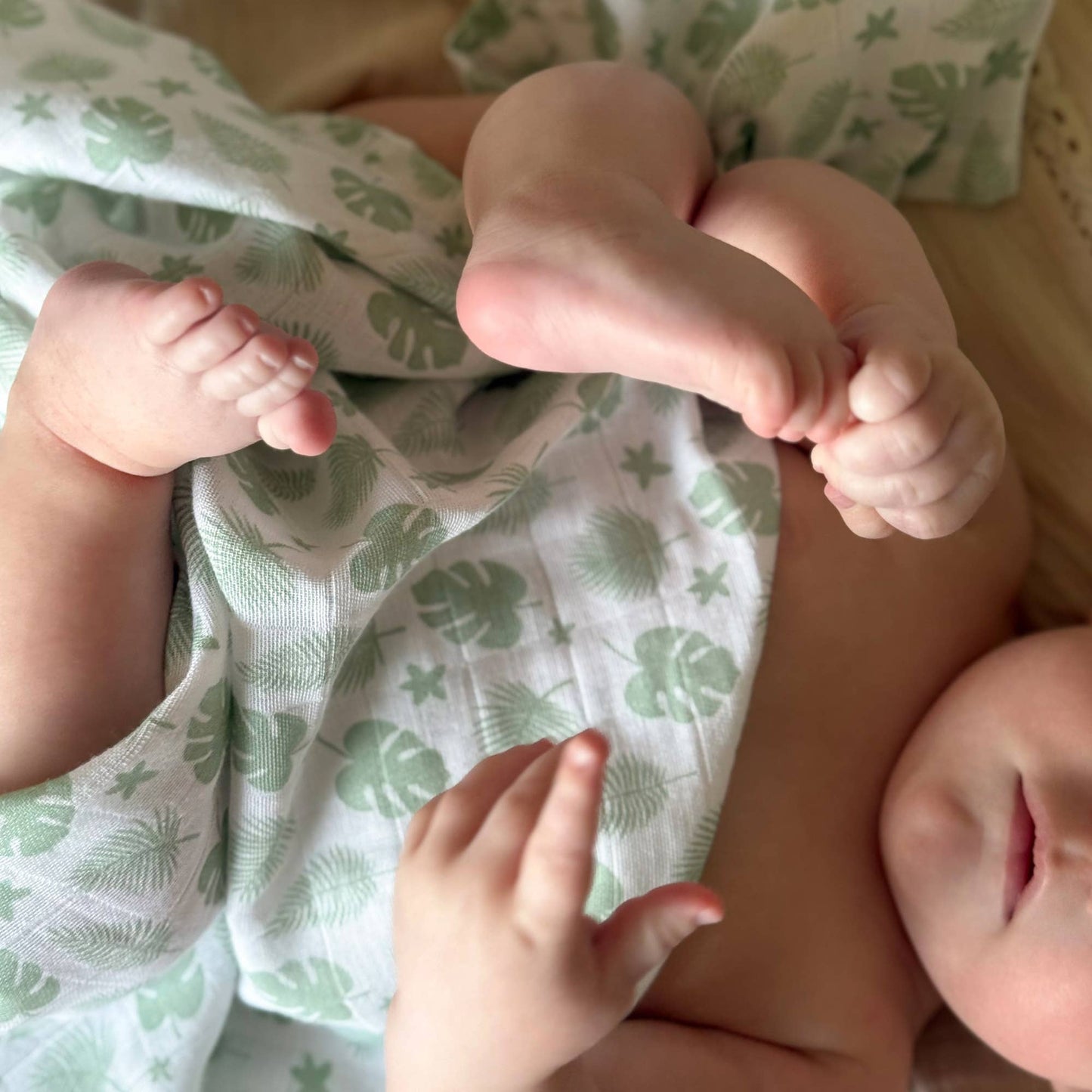 Summerville organic Babyfiltar i muslin 2-pack Tropical Green GOTS
