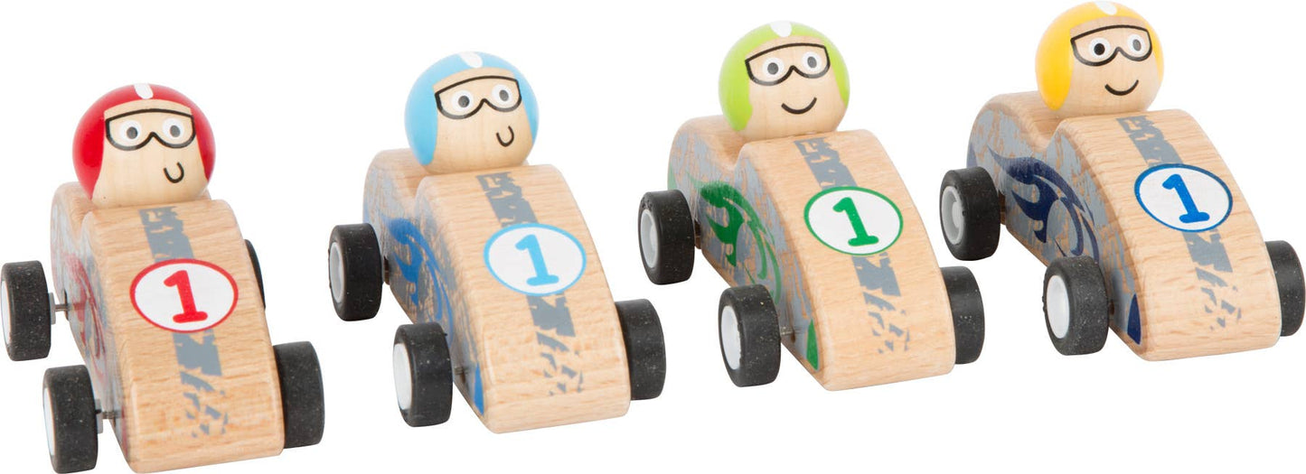 small foot small foot Display Färgglada pull-back racerbilar | displayer | trä