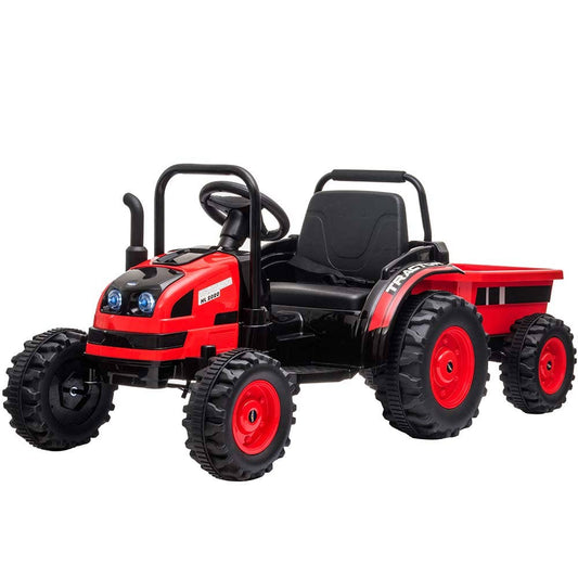Röd elektrisk traktor