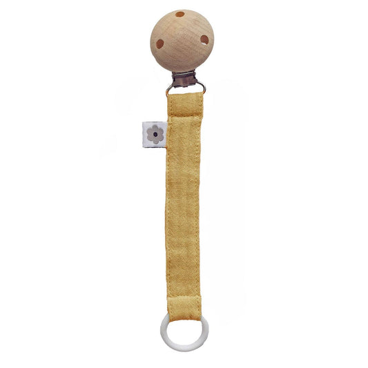 Ekologisk nappklämma Muslin Ochre