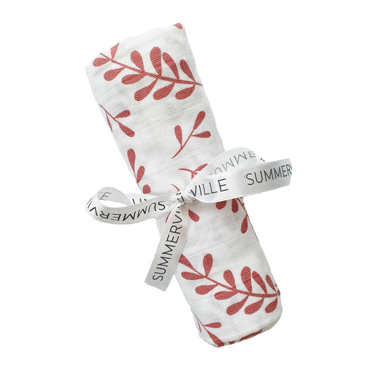 Summerville organic Ekologisk muslin swaddlefilt Floral Dusty Rose