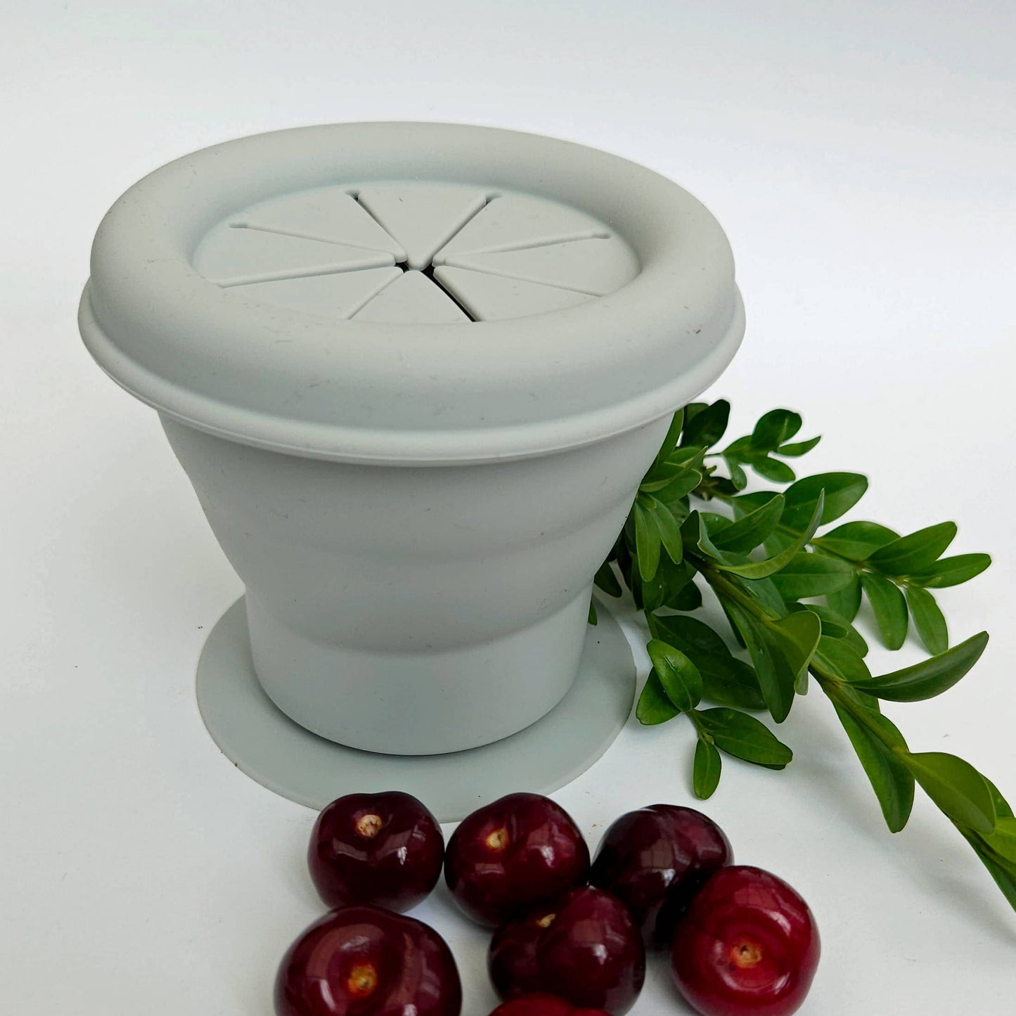 Snackpot silikon silvergrå