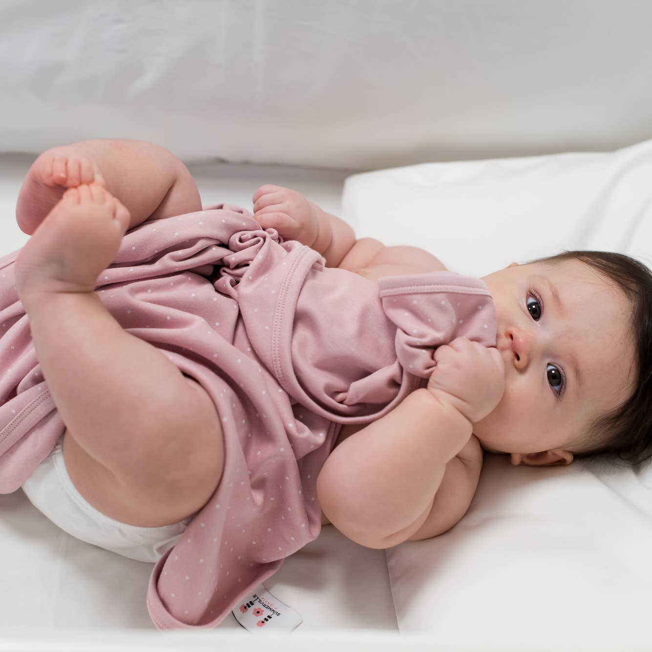 Summerville organic Babyfilt Mjuk Rosa Prickig GOTS