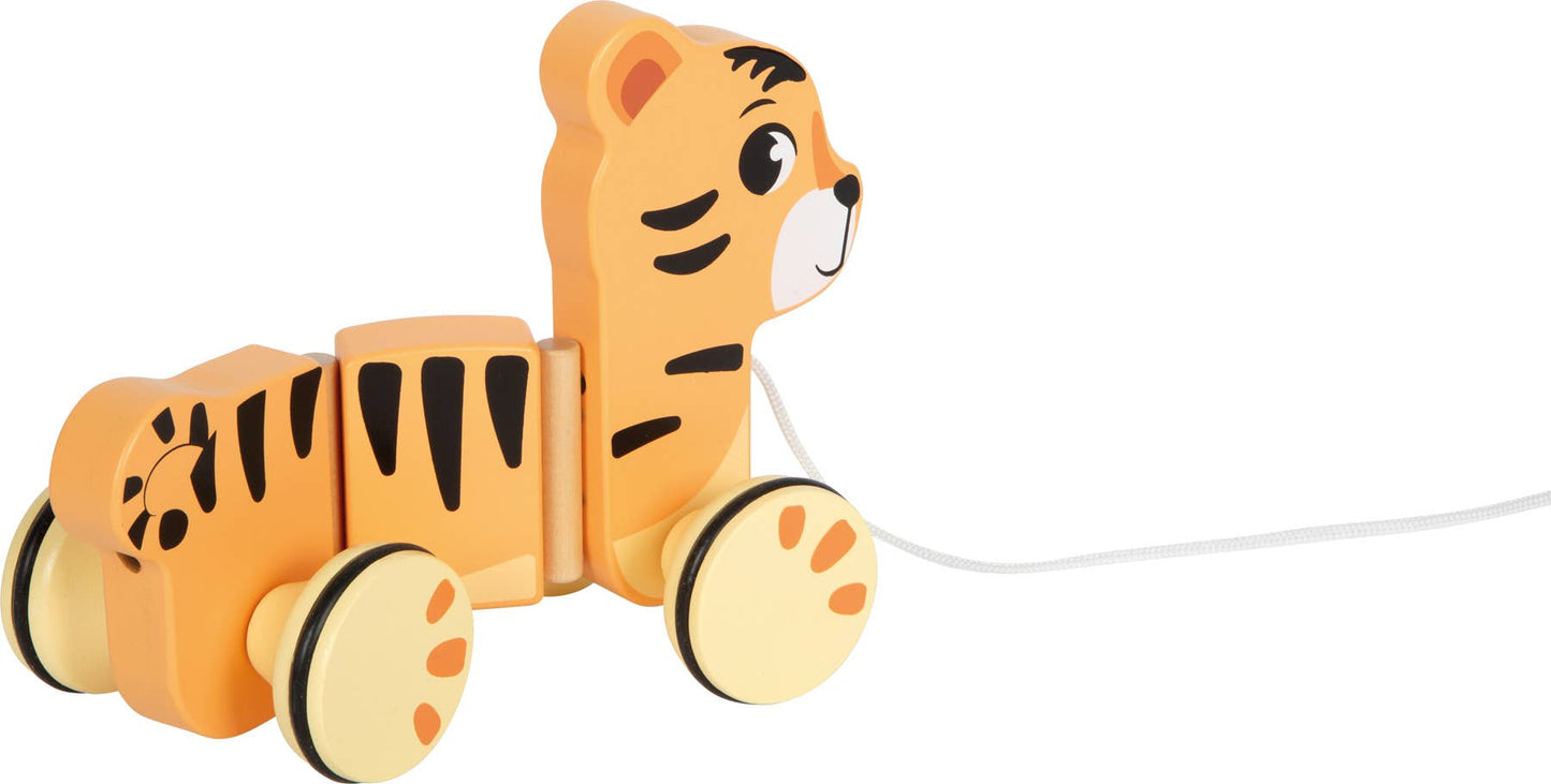 small foot Dragdjur Tiger "Safari" | Dragleksak | Träleksak