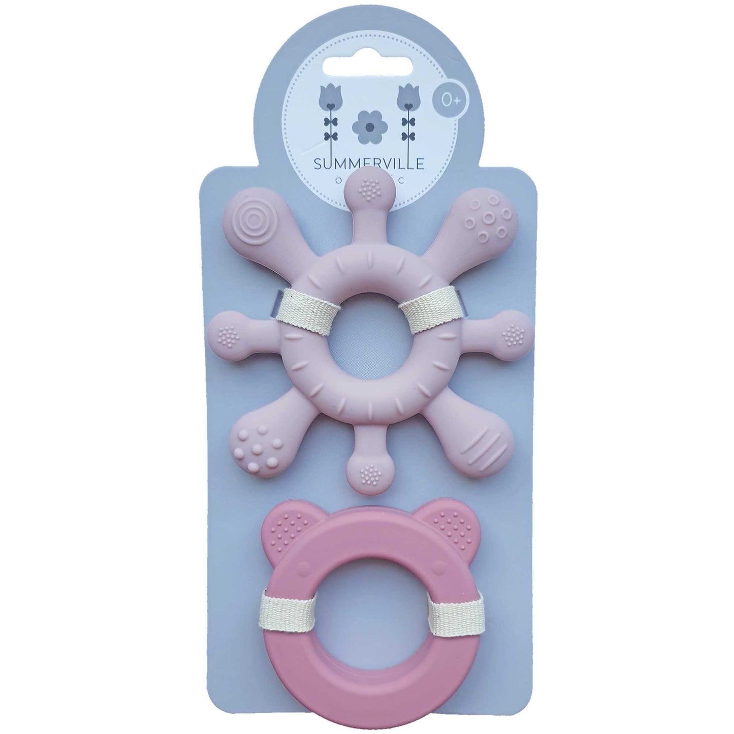 Summerville organic Silikon Baby Rattle + Teether Rose-Lila
