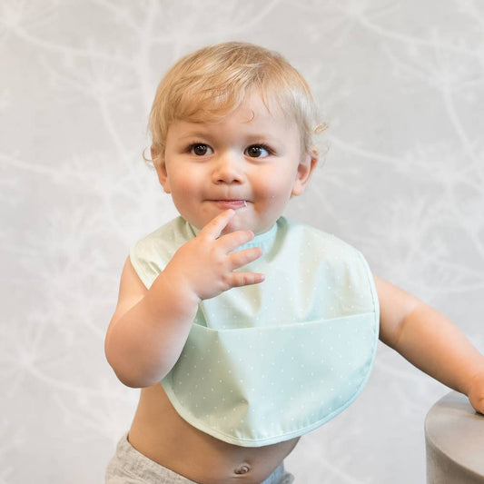 Ekologisk babyhaklapp Soft Mint Dotty