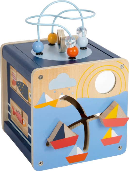 small foot Big Ocean Motor Skills Cube | Motoriska färdigheter leksaker | Trä
