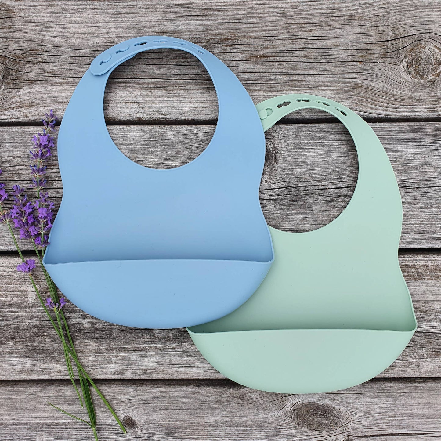 Summerville organic Haklapp Silikon 2-pack Blå-Grön