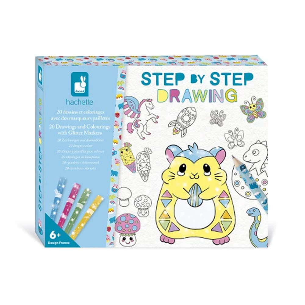 Janod - Drawings And Colourings With Glitter Markers - 20 pcs