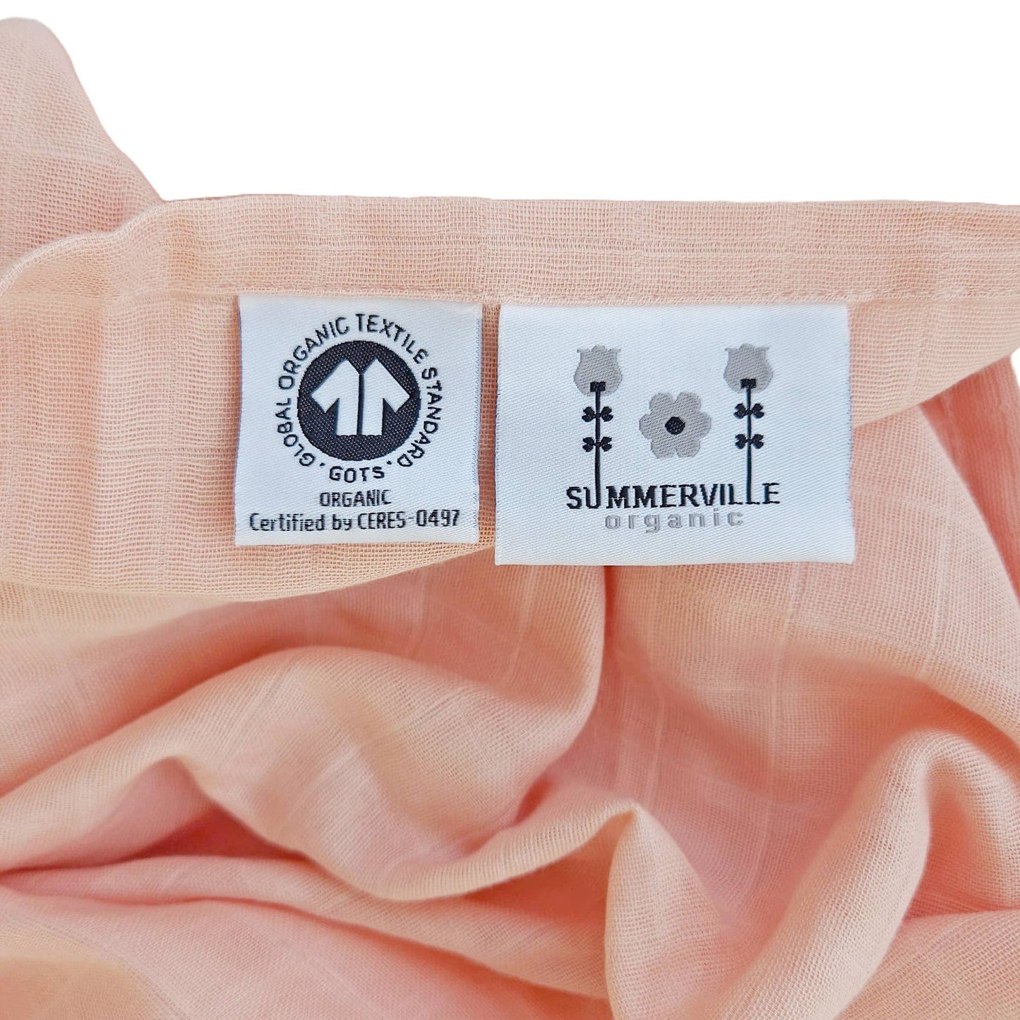 Summerville organic Babyfilt i muslin persika GOTS