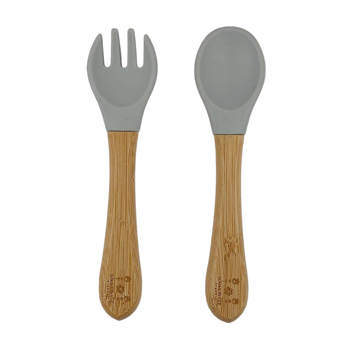 Summerville organic Sked och gaffel bambu silvergrå