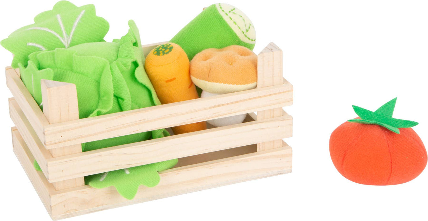 small foot Tyg Vegetabilisk Set Med Spjällåda | Handlare | Trä