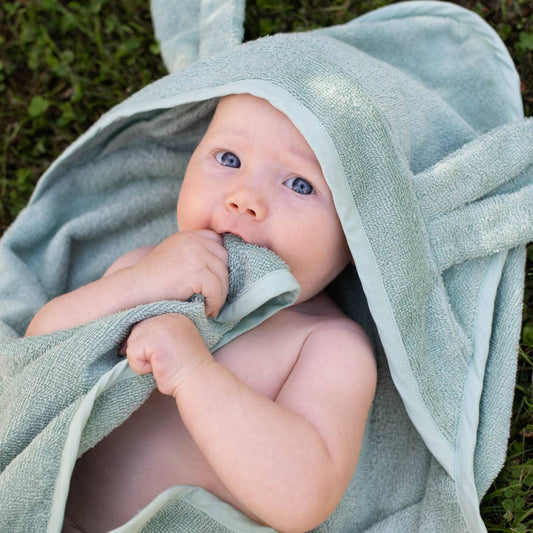 Ekologisk babyhandduk med huva Rabbit Cameo Grön