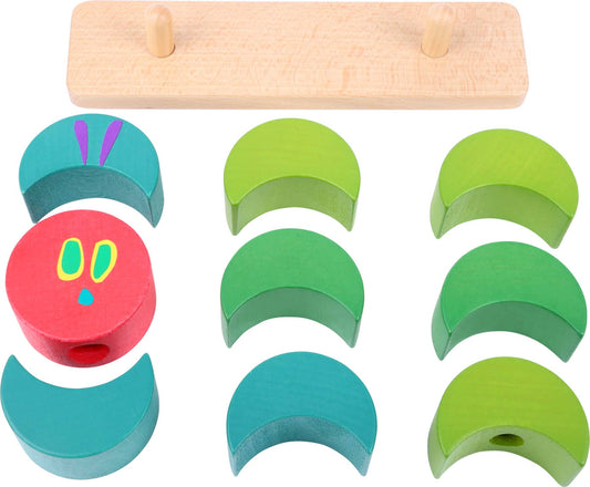 small foot The Very Hungry Caterpillar stapling spel | pedagogisk leksak | trä