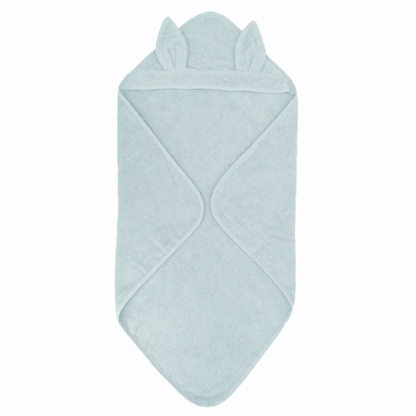 Ekologisk babyhandduk med huva kanin safir