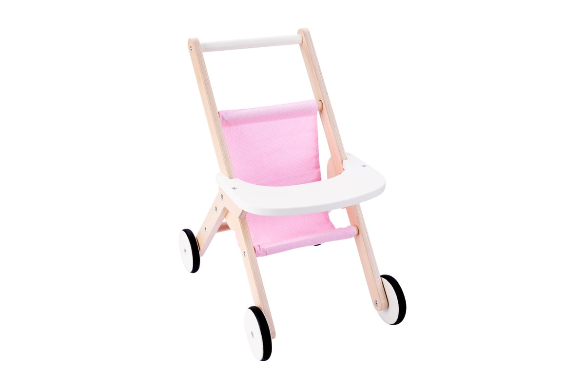Dockvagn i rosa trä