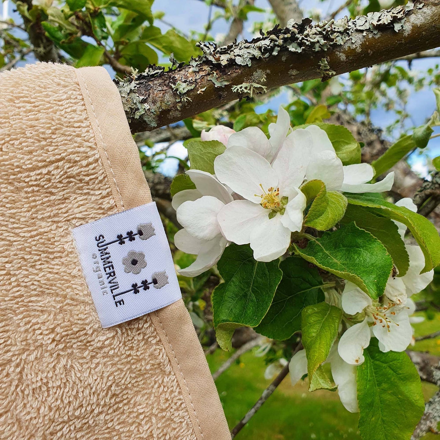 Summerville organic Ekologisk babyhandduk med huva Kanin Sand