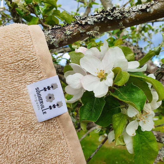 Summerville organic Ekologisk babyhandduk med huva Kanin Sand