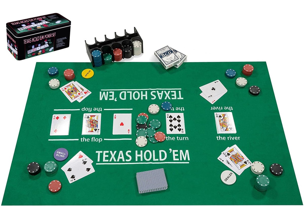 Pokerset med kort och 200 marker