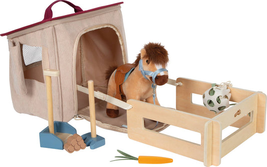 small foot Hästsats med stall och tillbehör i väskan