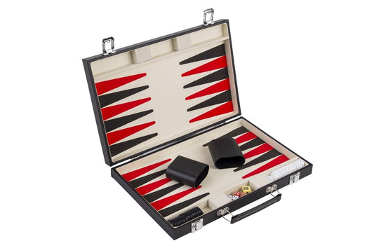 Backgammon i PU-läderfodral