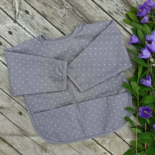 Summerville organic Ekologisk babyhaklapp med ärmar Grå Dotty
