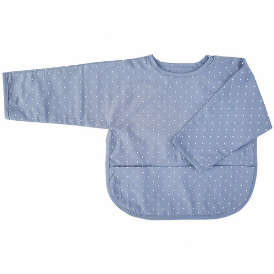 Ekologisk babyhaklapp med ärmar Forever Blue Dotty