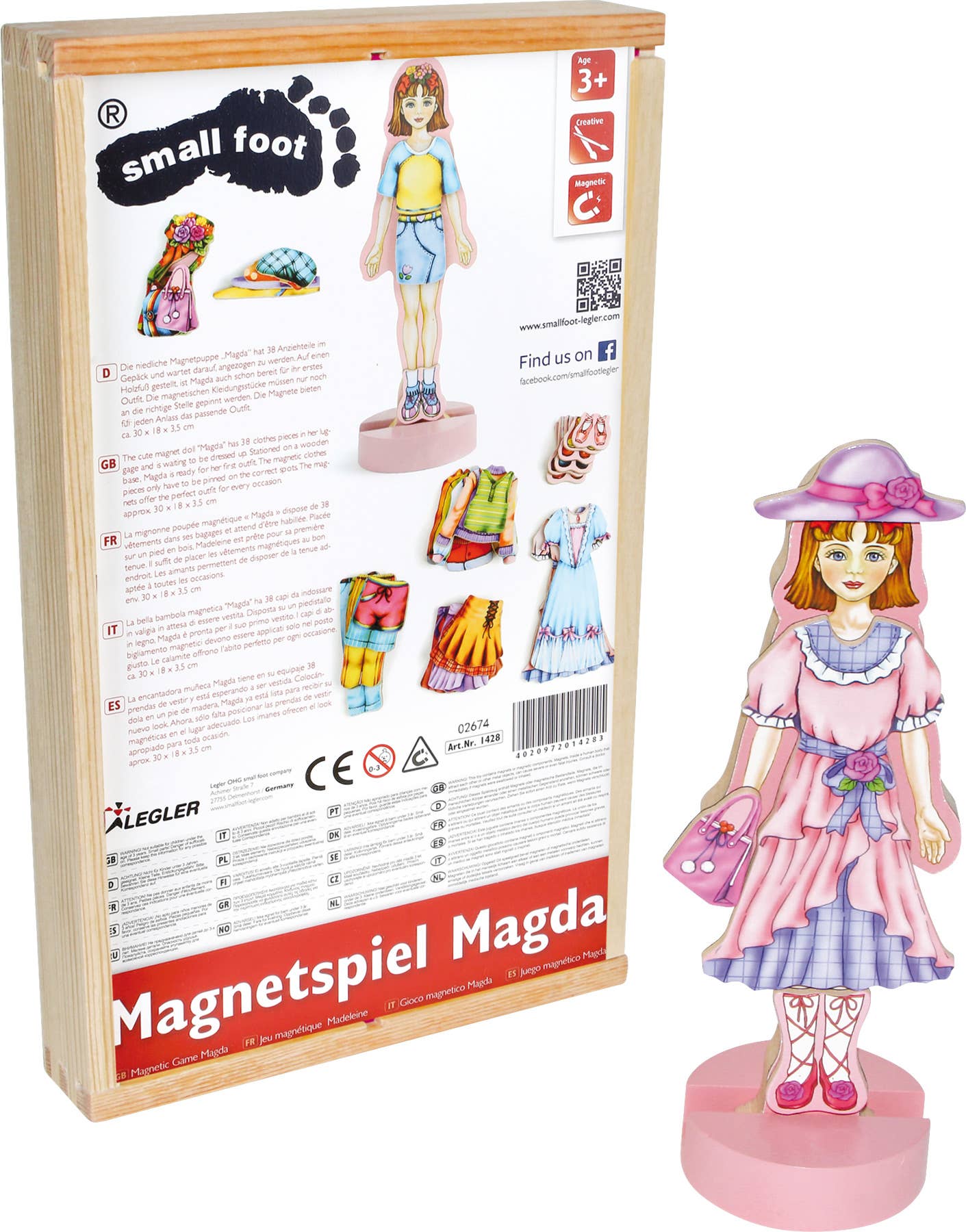 small foot Magda magnetiska spel klä upp docka | boll spår | trä