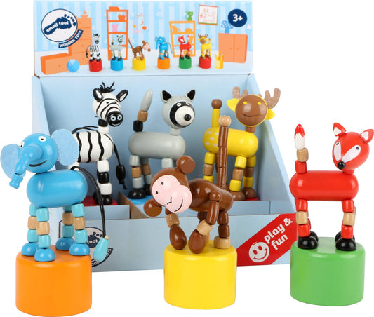 small foot Visa utskriftsfigurer vilda djur | displayer | trä