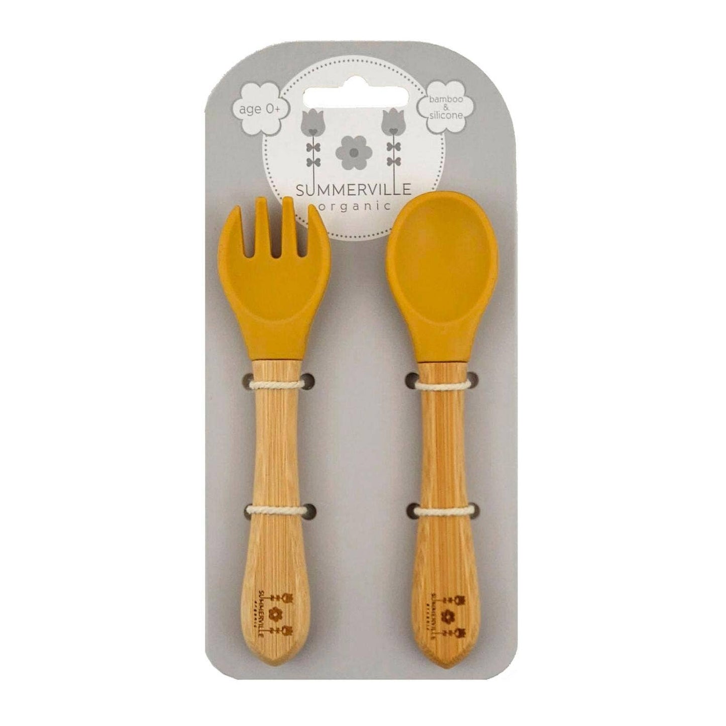 Summerville organic Sked och gaffel bambu ockra