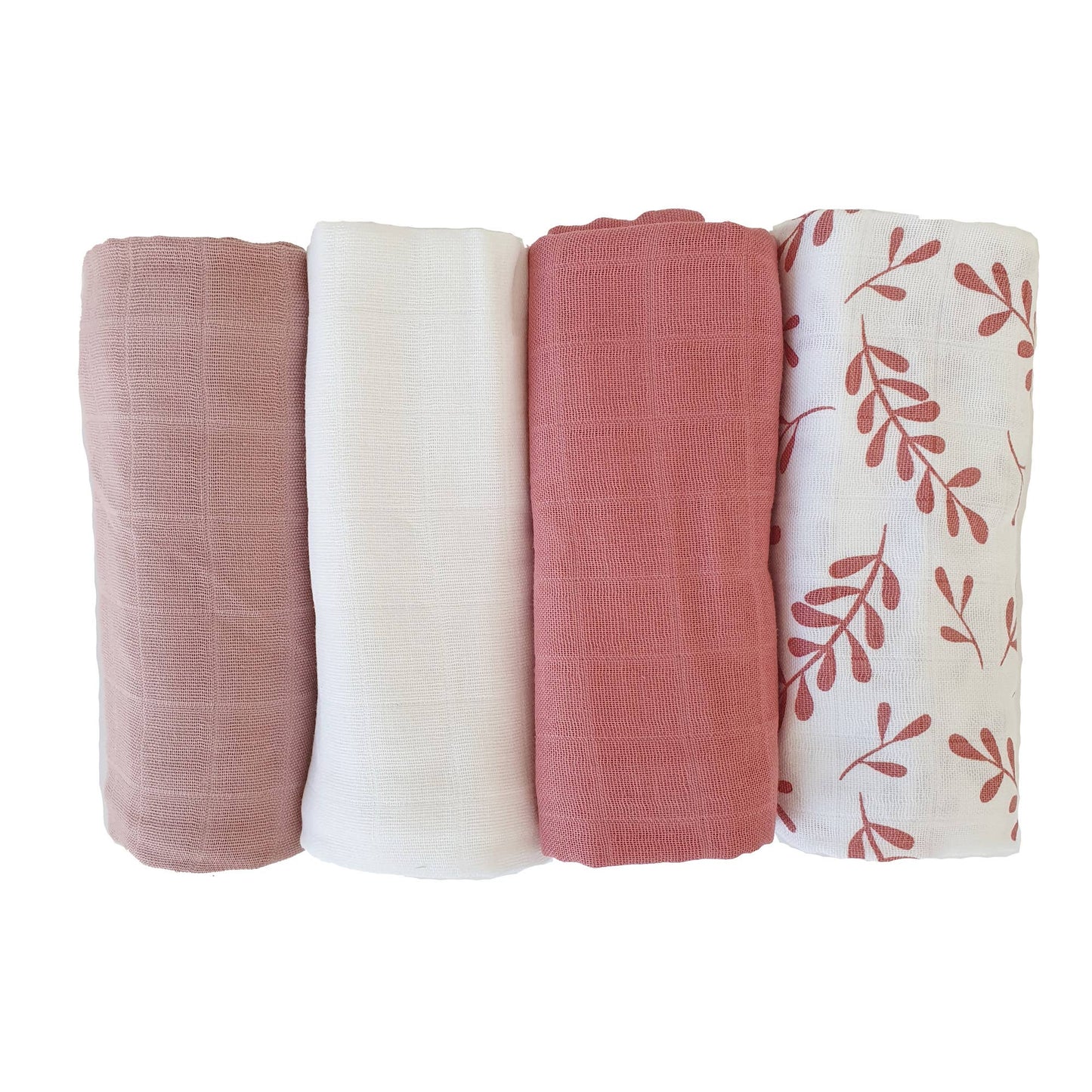 Summerville organic Ekologiska muslinfiltar 4-pack blommig ros