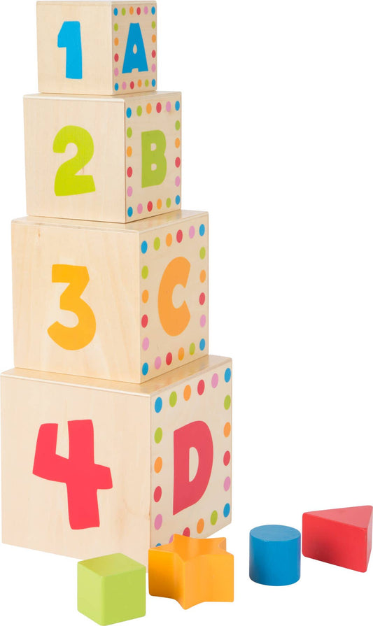 small foot small foot ABC Stacking Dice | Plug-in-spel | Trä