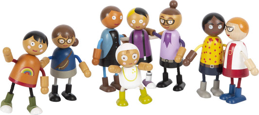 small foot Dubbel dockfamilj med bebis | Dockor | Trä
