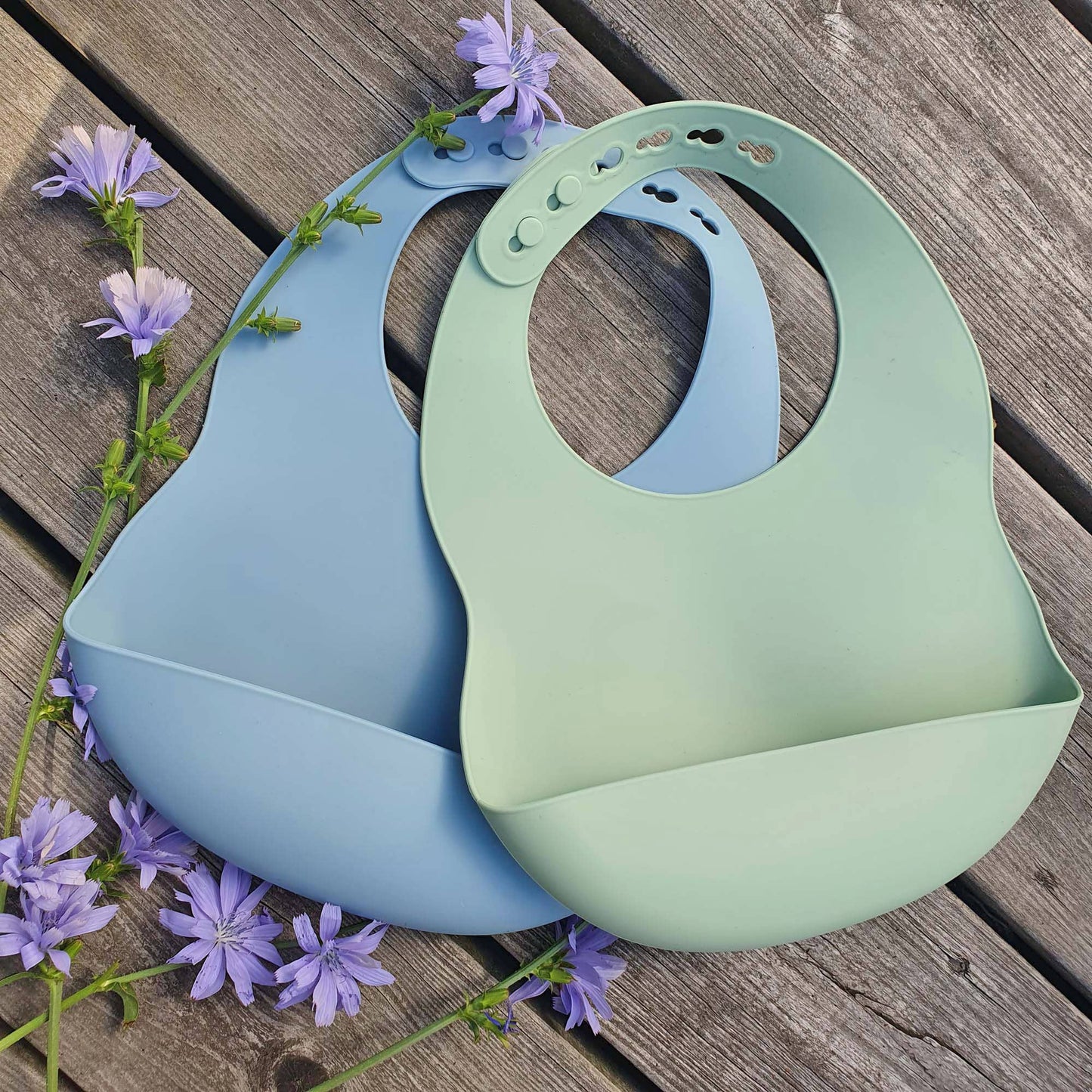 Summerville organic Haklapp Silikon 2-pack Blå-Grön