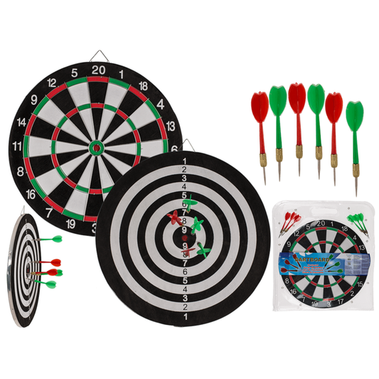Dart brädspel med 6 dart, D: ca 36,5 cm,