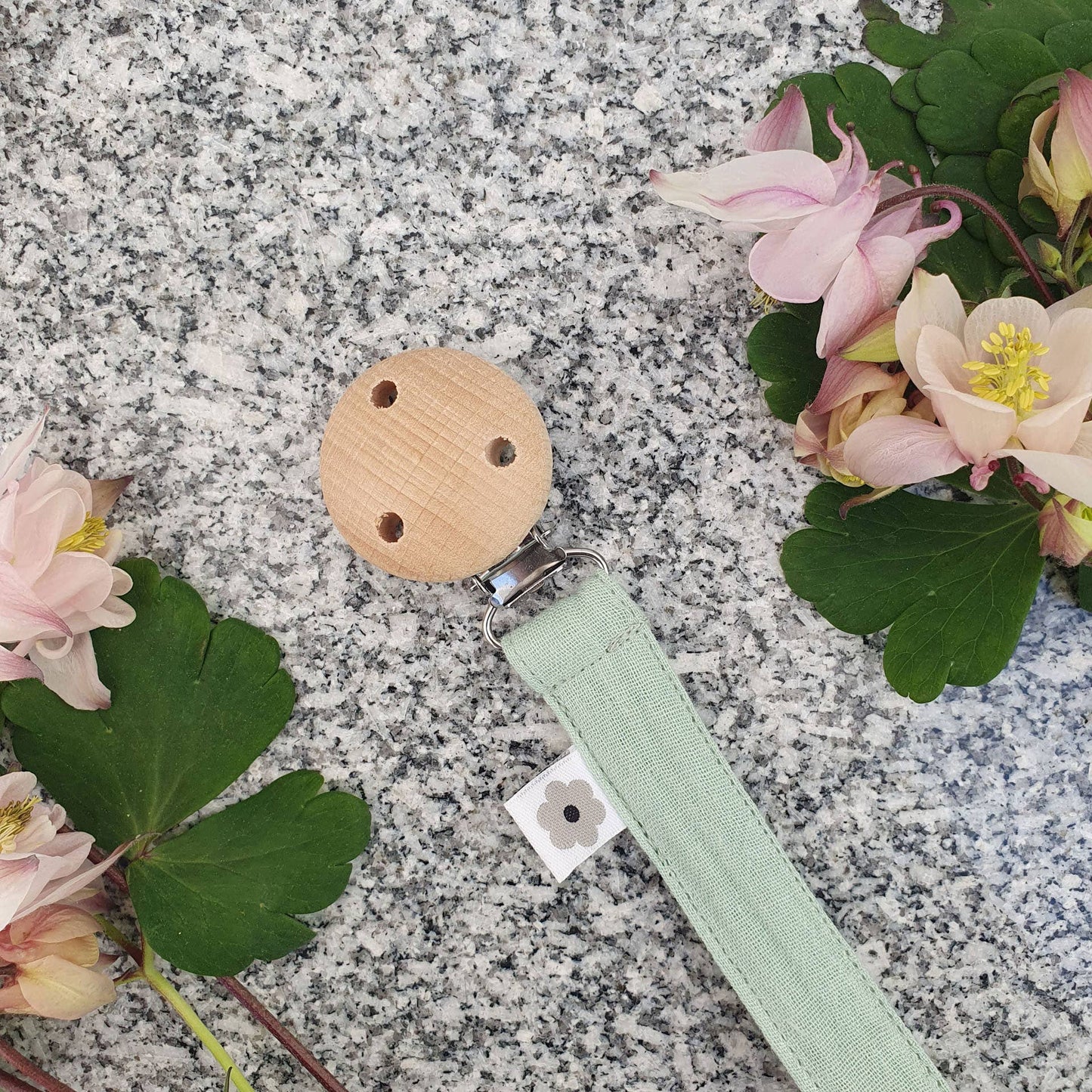 Summerville organic Ekologisk Nappklämma Muslin Cameo Grön
