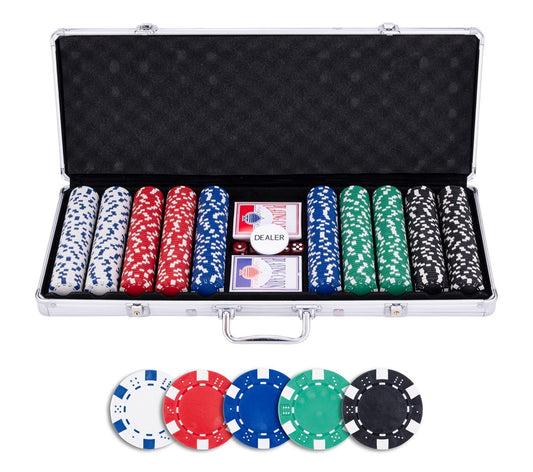 Pokerset med 500 marker i silverfodral (11,5 gram)