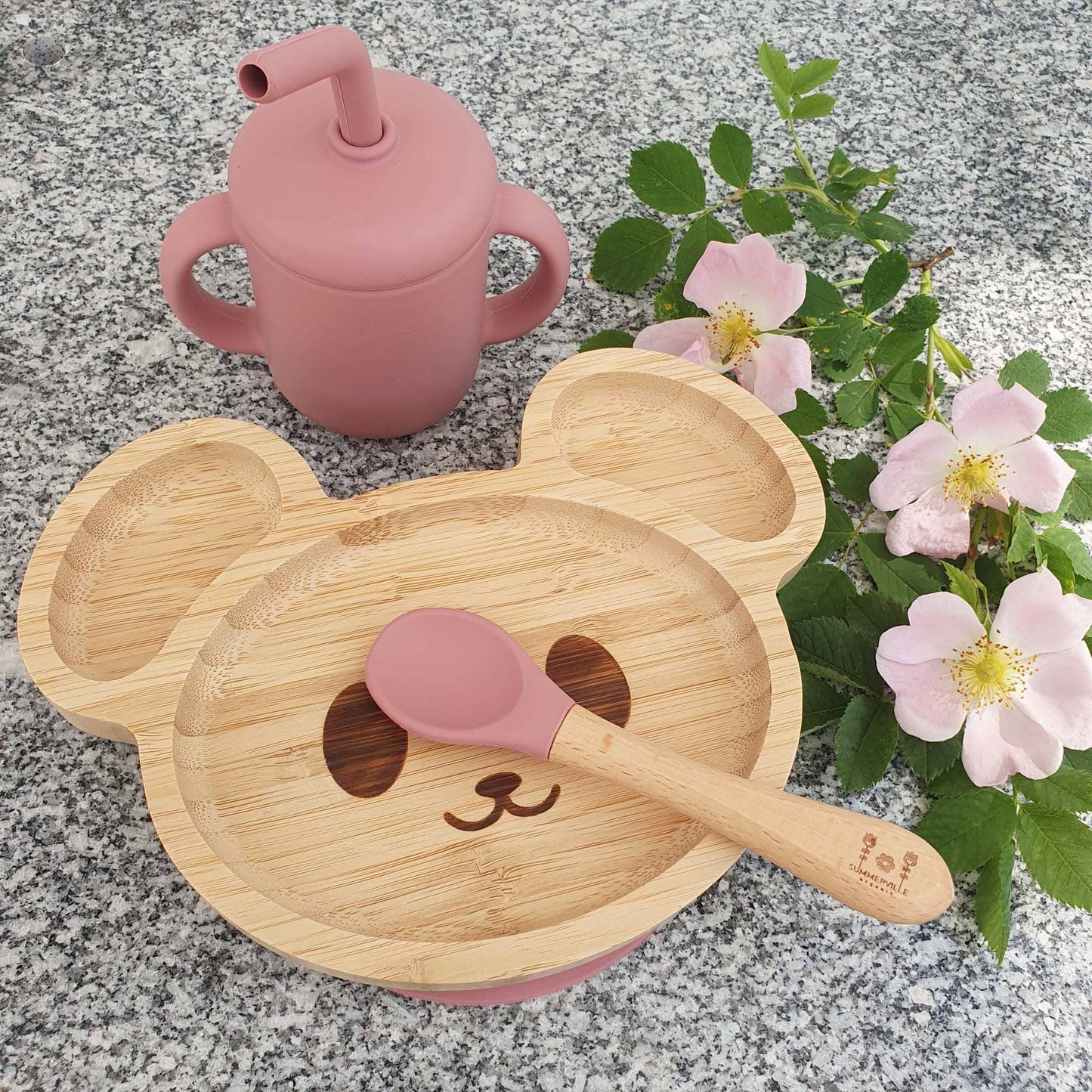 Summerville organic Bambu porslinsmus för barn Dusty Rose