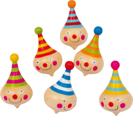 small foot Trä spinning topp clown | trä spinning topp clown | trä