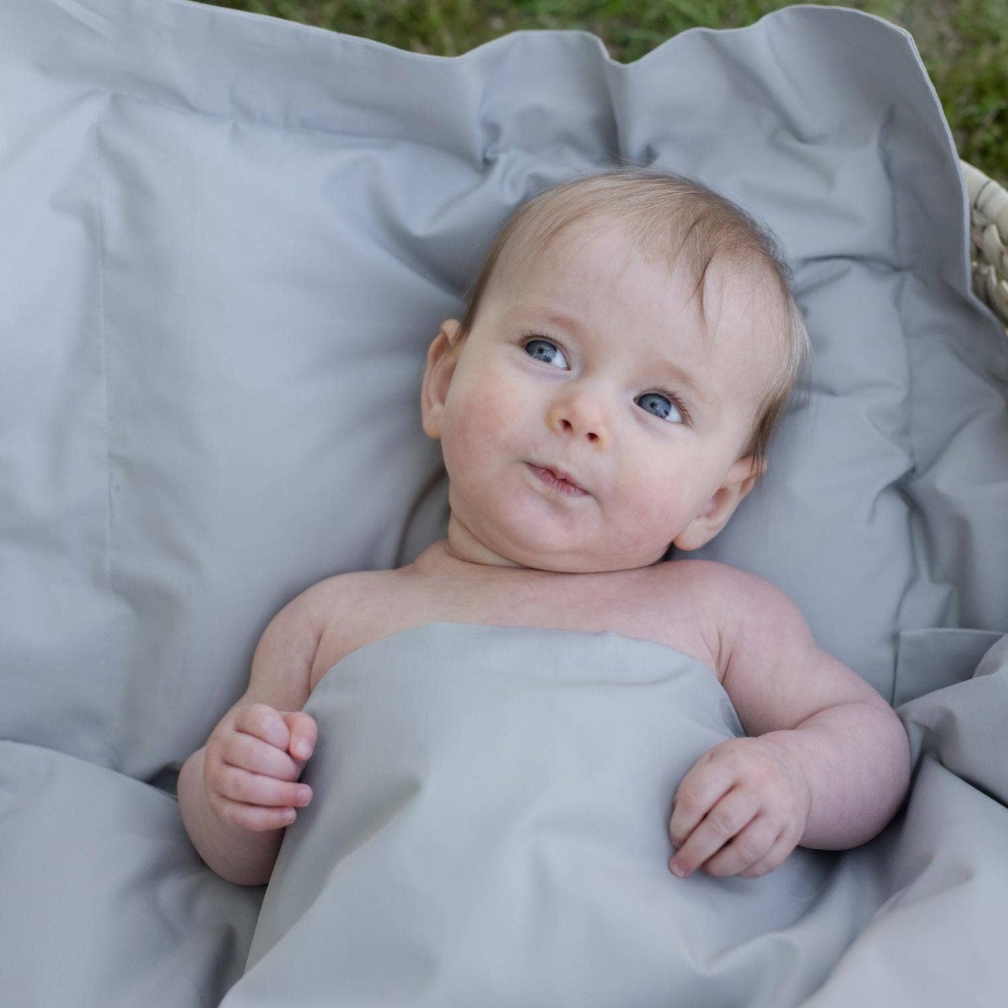 Summerville organic Örngott 2 st baby grå klassisk GOTS