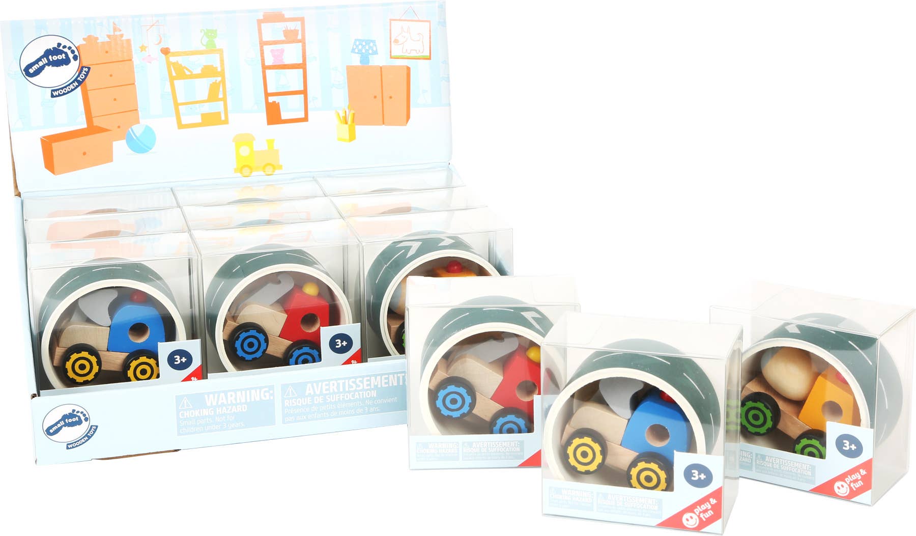 small foot Highway set med träbil