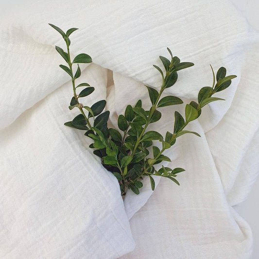 Ekologisk Baby Crinkle Swaddle Vit
