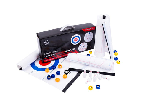 3-i-1-spellåda curling shuffle bowling