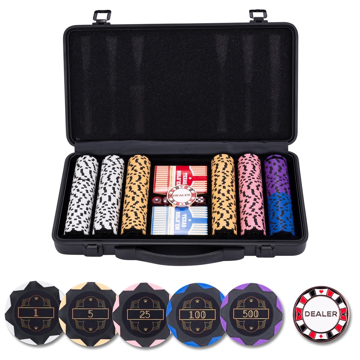 Pokerset i svart fodral